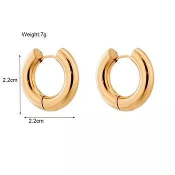 1 шт., простые серьги из нержавеющей стали 316L для женщин, пары, винтажные темпераментные ювелирные изделия, подарки 2.2cm золотой
