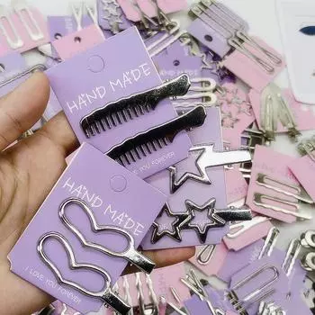 1 шт., простые серебряные заколки для волос BB, заколки для волос, основа для заколок ручной работы «сделай сам», Y2K, инструменты для укладки волос для женщин и девочек, аксессуары, новинка