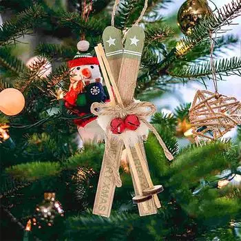 1 шт простые украшения елочные подвесные украшения в скандинавском стиле деревянные рождественские сани мини