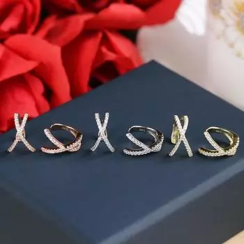 1 шт. простые женские серьги-каффы, ювелирные изделия, модные серьги с крестом без пирсинга, клипсы для девочек, серьги-манжеты с микро-паве, циркониевые серьги