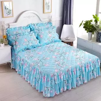 1 шт. простыни для кровати, толстые теплые эластичные наматрасники Queen, покрывало, юбка для кровати, свадебная юбка без наволочки Bed skirt 180x220cm