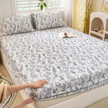 1 шт простыни на резинке + 2 шт наволочки односпальная двуспальная кровать простыня стираный хлопок покрывало для девочек и мальчиков чехол для матраса 80x200cmxDeep 28cm