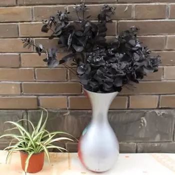 1 шт. против падения, фантастическая специальная яркая имитация, нежный искусственный лист эвкалипта, поддельный лист эвкалипта чёрный