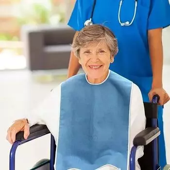 1 шт. противообрастающий нагрудник для мужчин и женщин, регулируемый фартук для пожилых людей для приема пищи во время болезни, специальный нагрудник для ухода за шеей для взрослых, больница белый