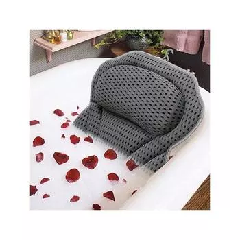 1 шт. противоскользящая подушка для спа-ванны с присосками, 4D дышащая сетчатая ткань, мягкая толстая подушка, портативный и моющийся аксессуар для ванны для шеи и спины, one-size белый