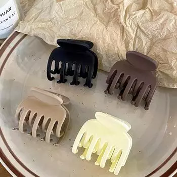 1 шт. противоскользящие фиксированные зажимы-зажимы для волос с матовым эффектом, заколки для волос с высоким хвостом и бантом, аксессуары для волос с двойными зубцами 4cm света кофе