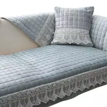 1 шт. противоскользящий толстый четырехсезонный защитный коврик для мебели в гостиной, плюшевый коврик для спинки, полотенце 70*70 озеро синий