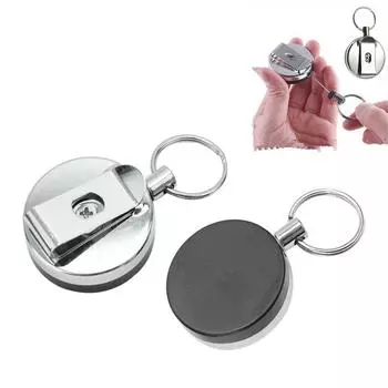 1 шт., противовзломная и выдвижная цепочка с пряжкой для ключей, легко тянется, телескопическая цепочка для ключей с защитой от кражи и потери