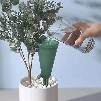 1 шт., прозрачная автоматическая капельница в форме воронки, инструмент для полива домашних и садовых растений зелёный