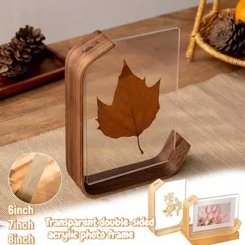 1 шт. Прозрачная двухсторонняя акриловая подставка для фоторамки, персонализированная фоторамка 6 дюймов, простая стильная фоторамка, украшение комнаты 12x16.2cm-6inch