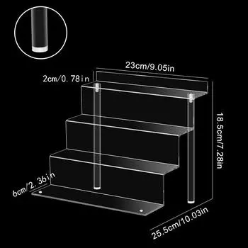1 шт. Прозрачная кукольная стойка на 3-4 яруса для кексов, акриловая стойка для хранения
