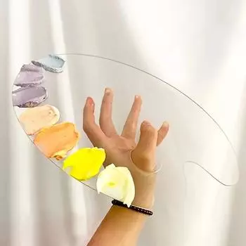 1 шт. прозрачная палитра акриловая палитра изобразительного искусства палитра масляной живописи палитра гуаши акриловая живопись прозрачный