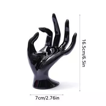 1 шт. Прозрачная подставка для браслетов из смолы, изысканная подставка для ювелирных изделий, украшение для дома, 16,5x7 см 16.5x7 чёрный