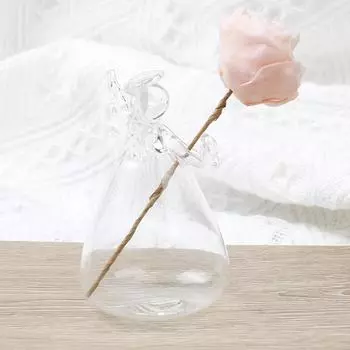 1 шт., прозрачная стеклянная ваза для цветов в форме ангела, подвесная ваза для растений, садовый декор