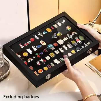 1 шт. прозрачная витрина пылезащитная черная акриловая витрина для ювелирных изделий пляжные бирки для военных медалей 3 размера S