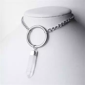 1 шт. Прозрачное кварцевое ожерелье, необработанный хрустальный кулон, лечебные кристаллы, камни, ювелирные изделия, подарок для женщин и девочек