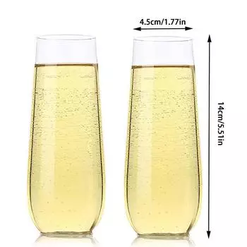 1 шт., прозрачное пластиковое стекло для шампанского, стекло для виски, небьющиеся многоразовые чашки для напитков для свадебной вечеринки, бара, домашнего бокала для вина