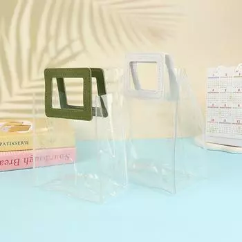 1 шт. прозрачные подарочные пакеты с ручками прозрачный подарочный пакет из ПВХ подарочные пакеты многоразовые пластиковые пакеты для свадебной вечеринки Baby Shower свадьбы S зелёный