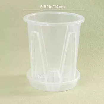 1 шт. прозрачный цветочный горшок с контролем корней с подносом для посадки орхидей фаленопсис с цветочным горшком с устьицами 14CM