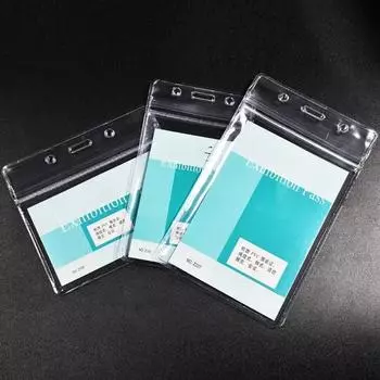 1 шт., прозрачный держатель для карточек для женщин и мужчин, мягкий ПВХ, водонепроницаемый, для защиты карточек для деловых выставок, офисные принадлежности