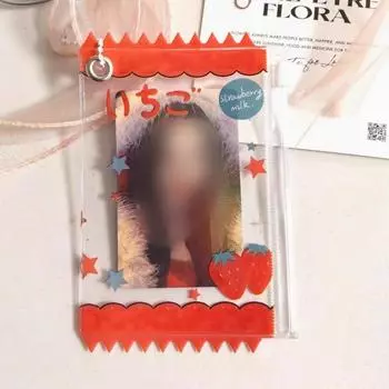 1 шт. Прозрачный мешок для конфет, милый держатель для фотокарт, забавный держатель для значка, защитный чехол для фотокарты в стиле идола, держатель для карт в корейском стиле