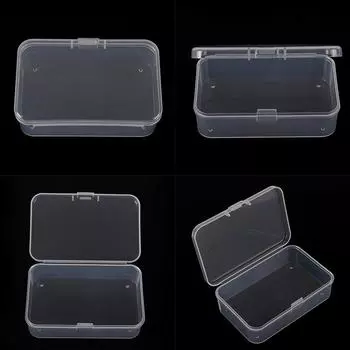 1 шт. прозрачный пластиковый прозрачный с крышкой ящик для хранения коллекция контейнер чехол 8.3cmx5.4cmx2.6cm