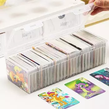 1 шт. прозрачный пластиковый ящик-органайзер с отделениями вмещает 550+ игровых карт, коробка для хранения с регулируемым разделителем для карт зелёный