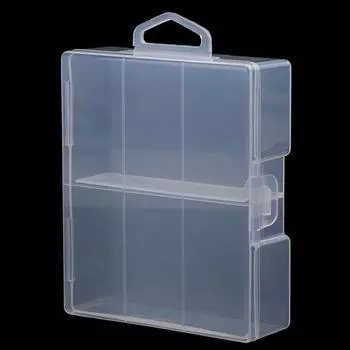 1 шт. Прозрачный ящик для хранения батареек типа АА, пластиковый органайзер с аксессуарами и прозрачным разделителем с углублением