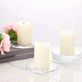 1 шт. прозрачный стеклянный подсвечник креативный подсвечник украшение дома круглый поднос для вечеринки ароматерапия прозрачный свадьба 1PC