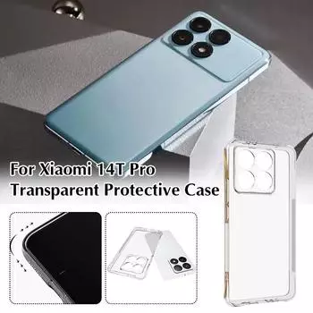 1 шт. Прозрачный защитный чехол для Xiaomi 14T Pro Силиконовый задний бампер TPU Anti Cove Clear Cas T0Z2 transparent-For Xiaomi 14T Pro
