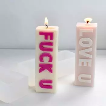 1 шт. прямоугольная английская буква слоган силиконовая форма простая ароматическая свеча пластырь декоративные украшения ручной работы LXY
