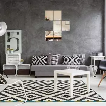 1 шт. прямоугольное квадратное самоклеящееся серебряное акриловое зеркало, не стеклянное безопасное зеркало для детской игровой комнаты, домашнего декора стены