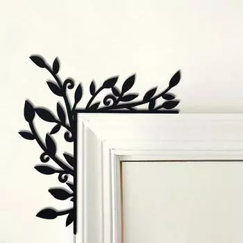 1 шт. Прямоугольное растение на дверном углу, черное железное минималистичное настенное искусство из металла - современный домашний декор для спальни, гостиной или ванной комнаты. TY7325 разноцветный