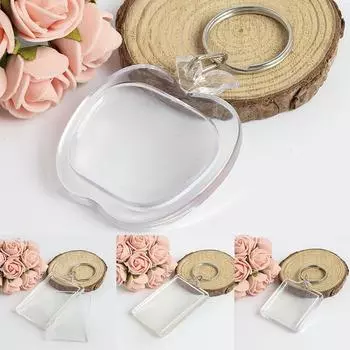 1 шт. прямоугольное разрезное кольцо подарок для женщин акриловая рамка для фотографий своими руками Keychian дамы девушки вставка рамка для фотографий держатель для ключей брелок