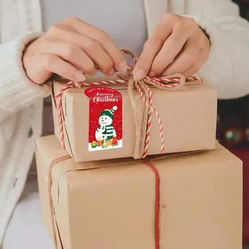 1 шт. Прямоугольные рождественские наклейки, этикетки, бумажная упаковка, паста, подарочная упаковка, рождественский декор