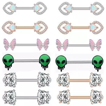 1 шт., прямые серьги-кольца на груди, пирсинг человеческого тела, прокол, кольцо на груди из нержавеющей стали, 1,6*14, персиковое сердце, молочные ногти, сейчас