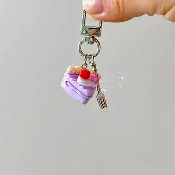 1 шт. пряжка для ключей имитация еды брелок для торта аксессуары для рюкзака украшение для телефона мини-торт сердце девушки