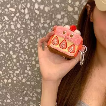 1 шт. пряжка для ключей сумка для клубники большой емкости прекрасный держатель для помады ручная кладь плюшевый чехол для наушников мультяшный кошелек подвесная сумка