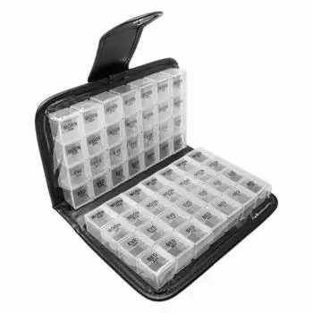 1 шт. ПУ чехол для таблеток большой емкости 56 отделений органайзер чехол для путешествий на открытом воздухе офис портативный ящик для хранения разноцветный