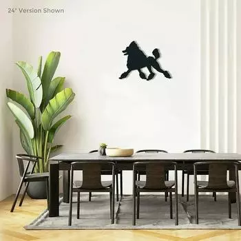 1 шт. Пудель металлический настенный знак собака порода силуэт настенный декор для дома и улицы украшение интерьера гостиной металлическое искусство чёрный