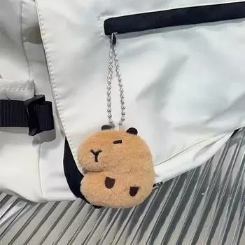 1 шт. пушистая плюшевая кукла капибара мягкая плюшевая кукла капибара звезда пищащая игрушка мультяшная сумка кулон брелок рюкзак