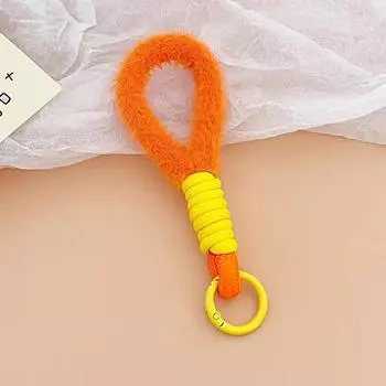 1 шт. пушистый ручной шнурок-сетка красный плюшевый шнурок школьная сумка автомобильный брелок Ins стиль анти-потерянный короткий чехол для телефона портативный многоцветный