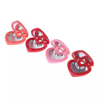 1 шт. Пустой футляр для теней для век в форме сердца с зеркалом, румяна, помада, палитра пигментов, многоразовый дозатор для тонального крема