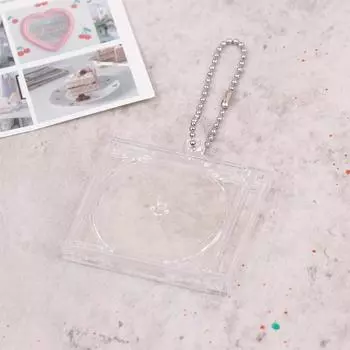 1 шт. пустой мини-чехол для компакт-дисков брелок для ключей для поделок рюкзак подвесной декоративный цепочка/зажим