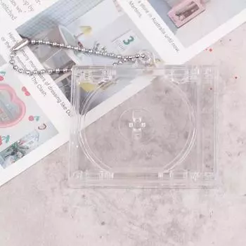 1 шт. пустой мини-чехол для компакт-дисков брелок для ключей для поделок рюкзак подвесной декоративный цепочка/зажим