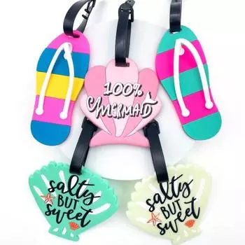 1 шт. ПВХ багажные бирки дорожные аксессуары силиконовые бирки для чемодана модные стильные силиконовые портативные дорожные этикетки ID адрес держатель