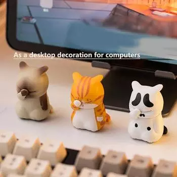 1 шт. ПВХ кошка украшение компьютерное украшение покрытие для лица кошка украшение мини кошка милая кукла детский подарок настольный офис
