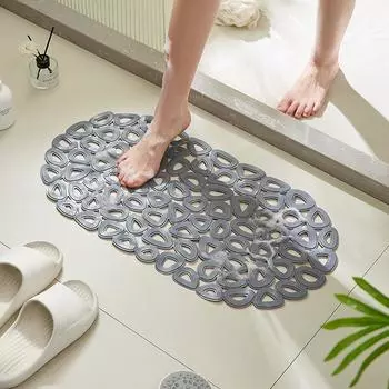 1 шт. ПВХ нескользящий коврик для ванной, быстросохнущий массажер для ног, водонепроницаемый коврик для душа с присоской, мягкий и удобный коврик для ванной 65x33cm