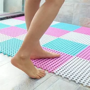 1 шт. ПВХ Сращивание ванной нескользящий коврик для ванной коврики для ванной коврик для ванной бытовой ванной туалет кухня Сращивание водонепроницаемый коврик 30x30CM розовый