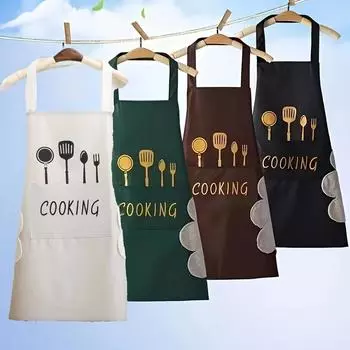 1 шт. ПВХ водонепроницаемый и маслостойкий фартук в корейском стиле для кухни, готовки, домашних дел 1pc чёрный